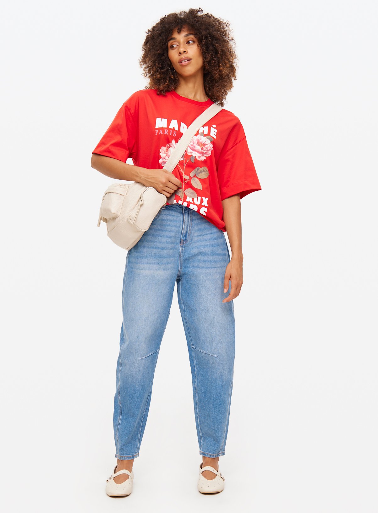 Mid Denim Barrel Leg Jeans